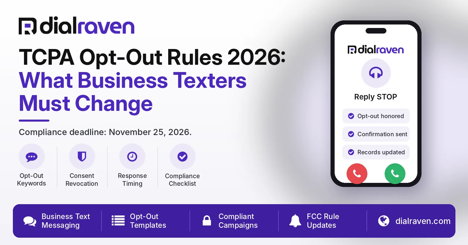 TCPA Opt-Out Rules 2026: What Business Texters Must Change by Nov. 25