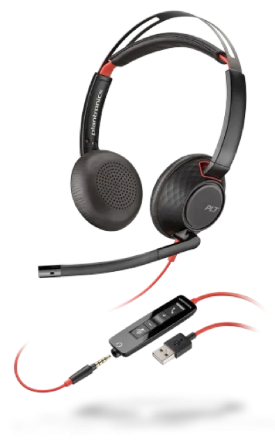 HP Poly Blackwire C5220 Corded Binaural Headset (USB A&C)