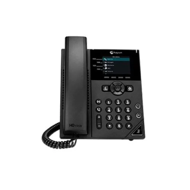 HP Poly VVX350 6 Line PoE IP Desk Phone w/ Power Supply