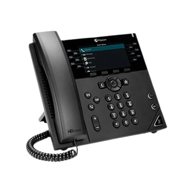 HP Poly VVX450 12 Line PoE IP Desk Phone w/ Power Supply