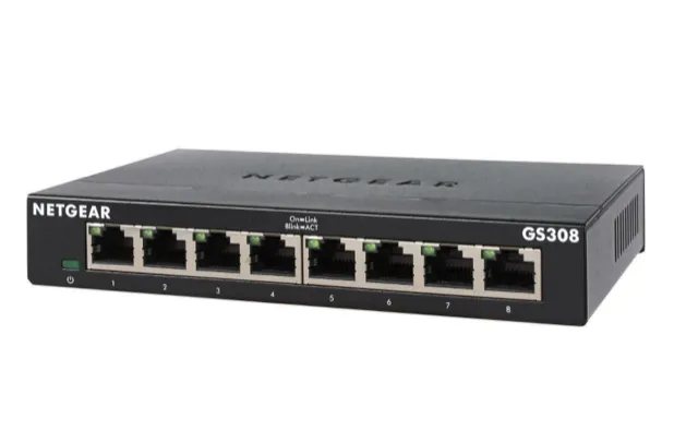 Netgear GS308 8 Port Gigabit Ethernet Unmanaged Switch
