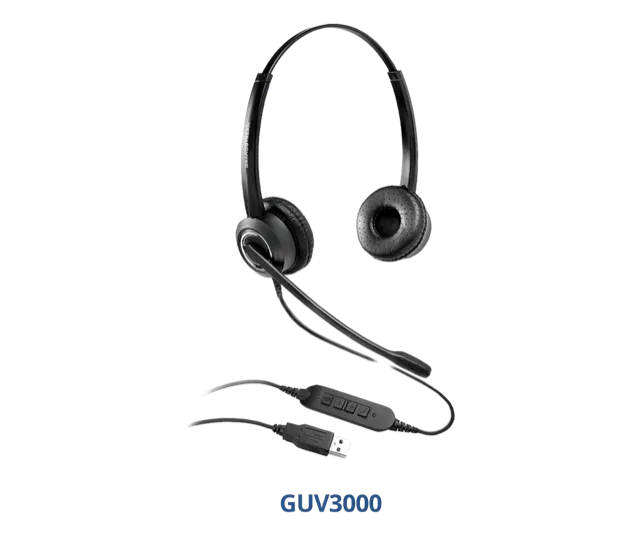 Grandstream GUV3000 HD USB Headsets w/ Noise Canceling Mic
