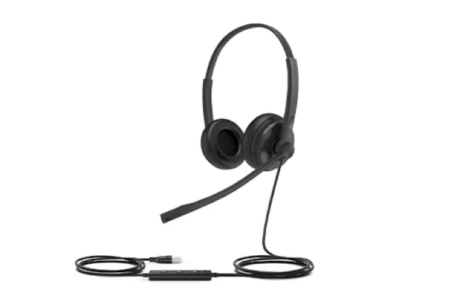 Yealink UH34 USB Wired Headset (Dual Leather Ear Cushions)