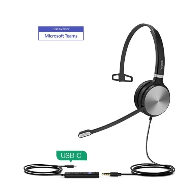 Yealink UH36 Wired Mono Headset USB C (Teams Certified)
