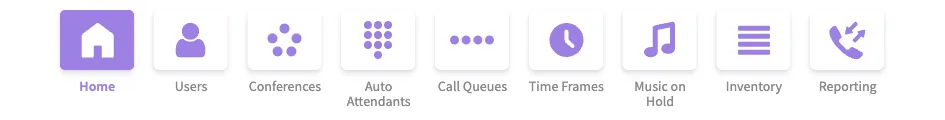 The row of tabs across the top of the Manager Portal, from Home to Reporting