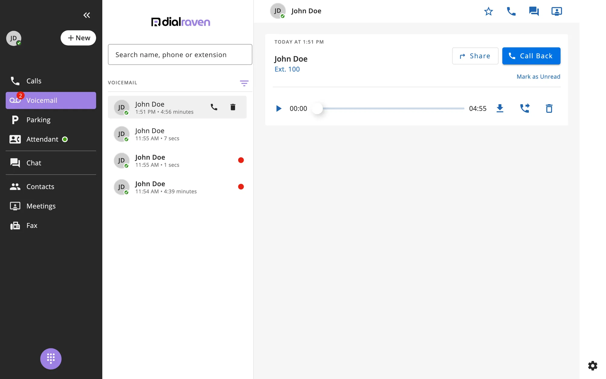 ConnectUC: Visual voicemail
